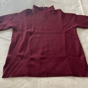 Tahari Burgundy Turtleneck Top